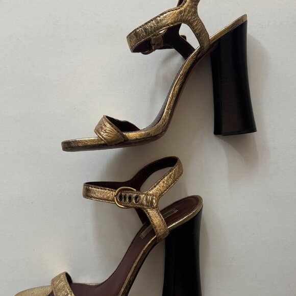 Marc Jacobs Gold High Heel Sandals Size 39.5 Fits 8.5, 9, 9.5 - Picture 5 of 6